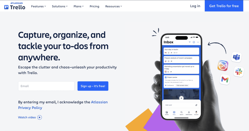 Trello homepage screenshot