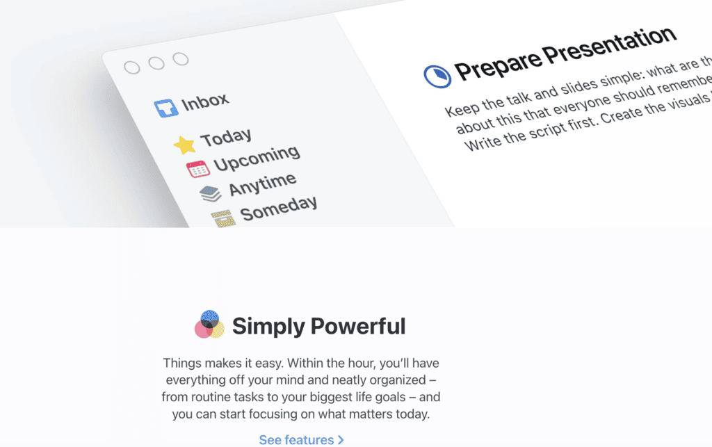 Things 3 homepage screenshot