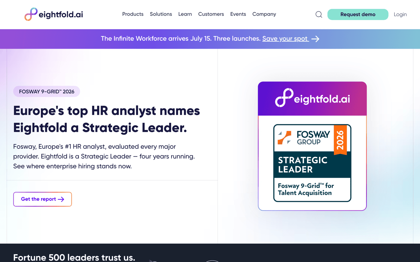 Eightfold homepage screenshot