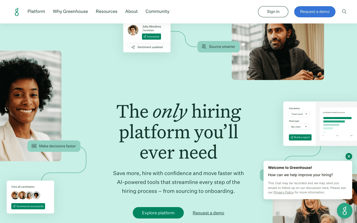 Greenhouse homepage screenshot