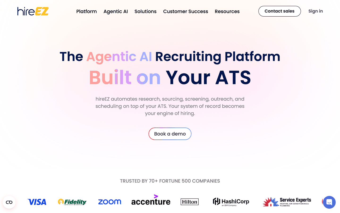 hireEZ homepage screenshot
