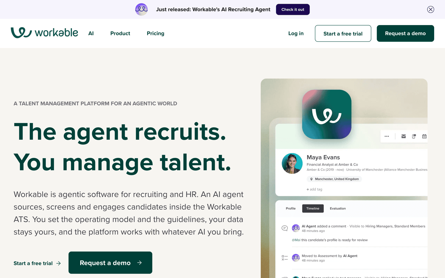 Workable homepage screenshot