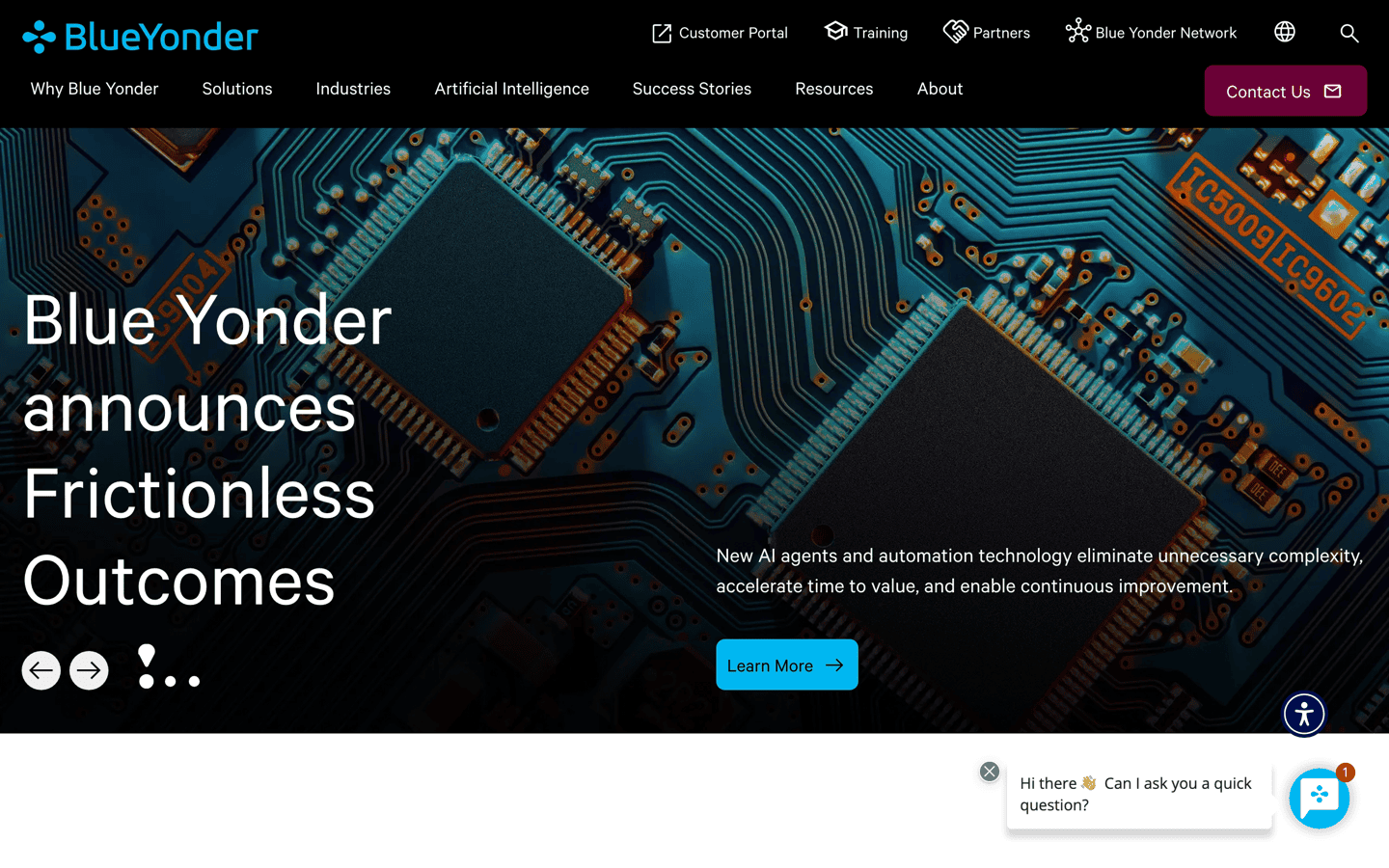 Blue Yonder homepage screenshot
