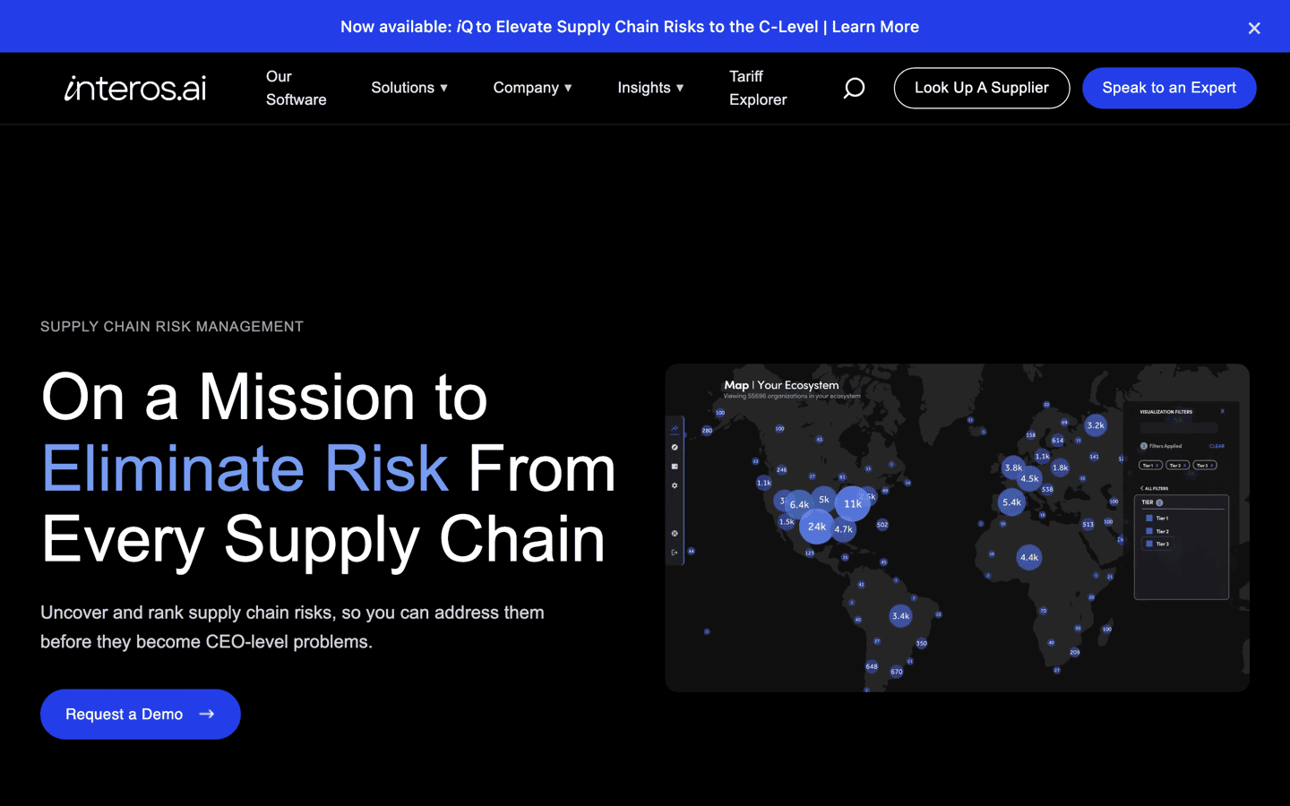 Interos homepage screenshot
