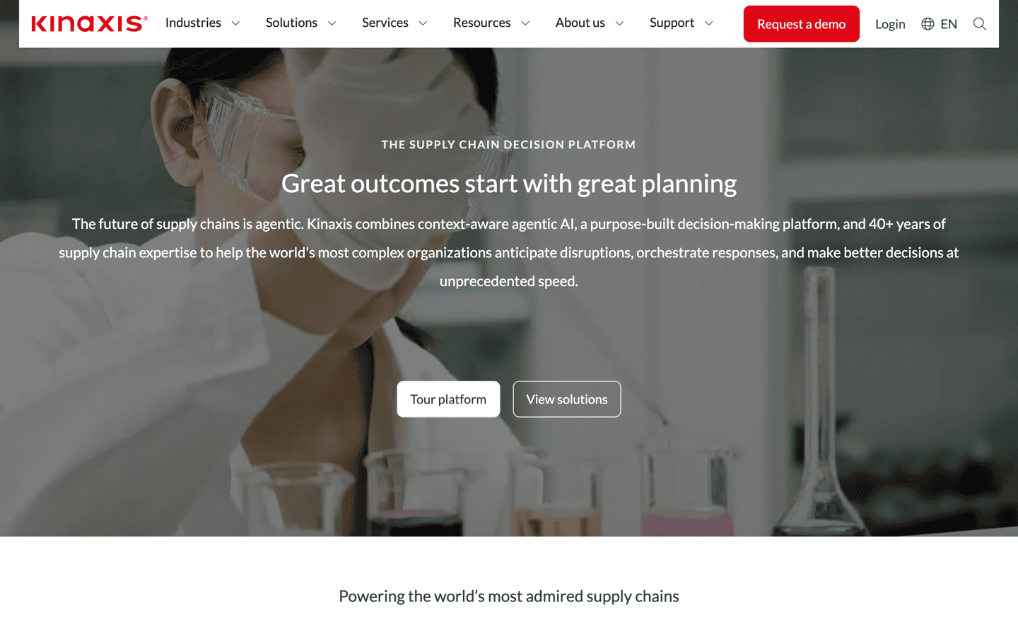 Kinaxis homepage screenshot