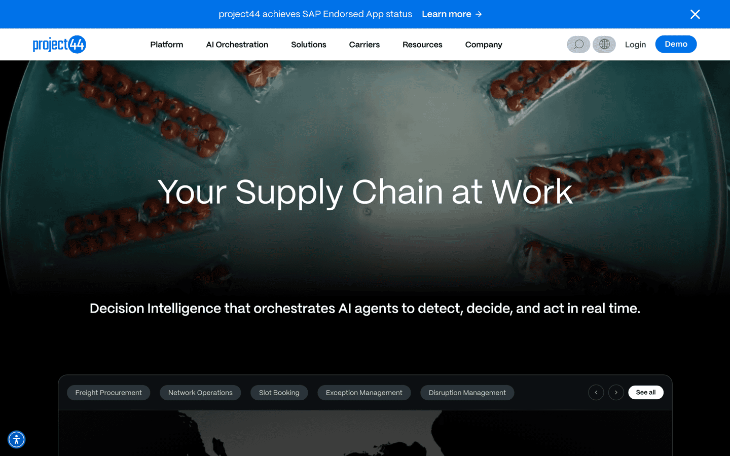 project44 homepage screenshot