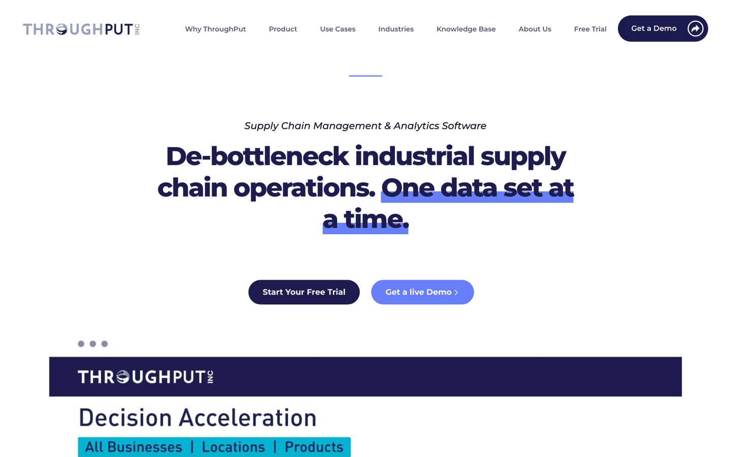 ThroughPut homepage screenshot