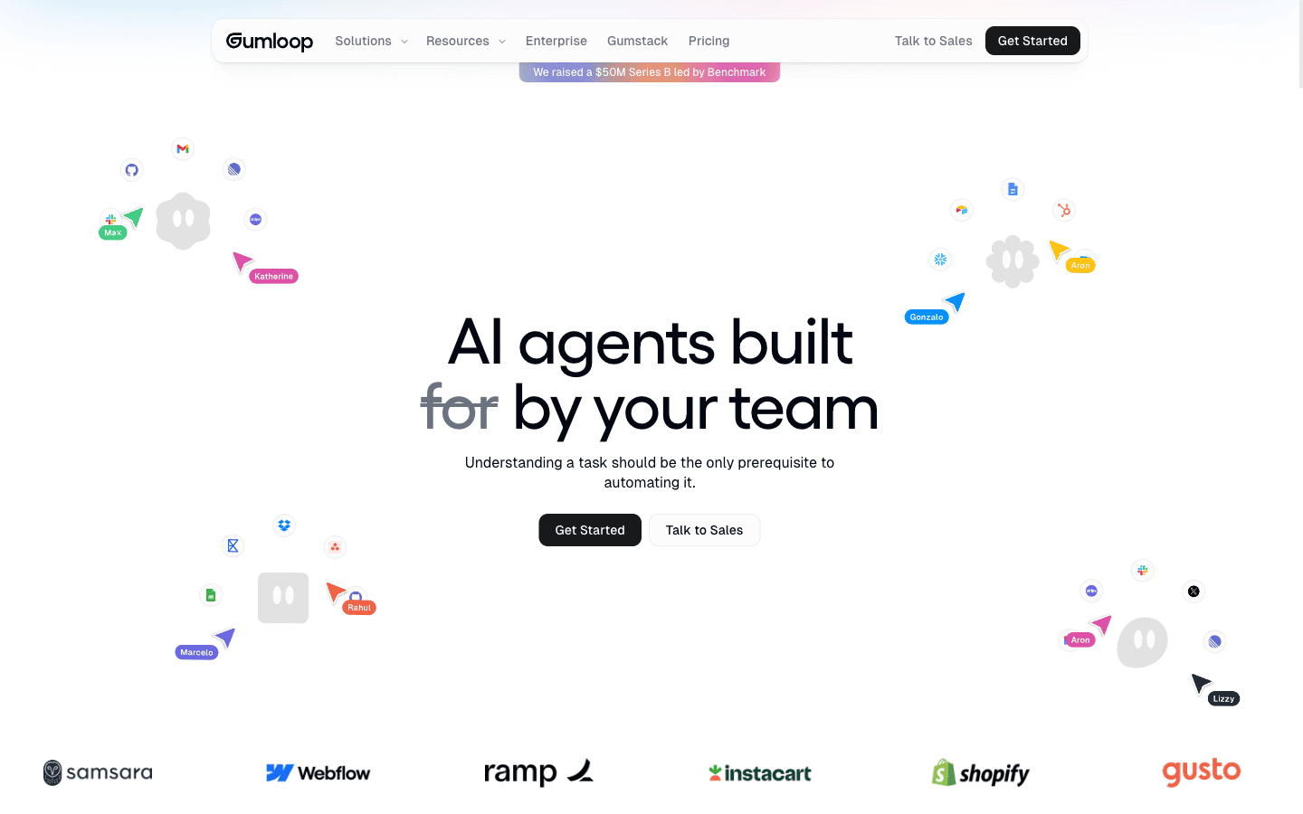 Gumloop homepage screenshot