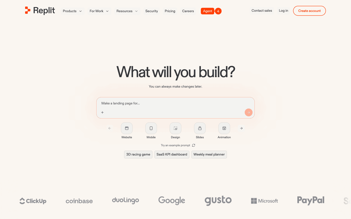 Replit homepage screenshot