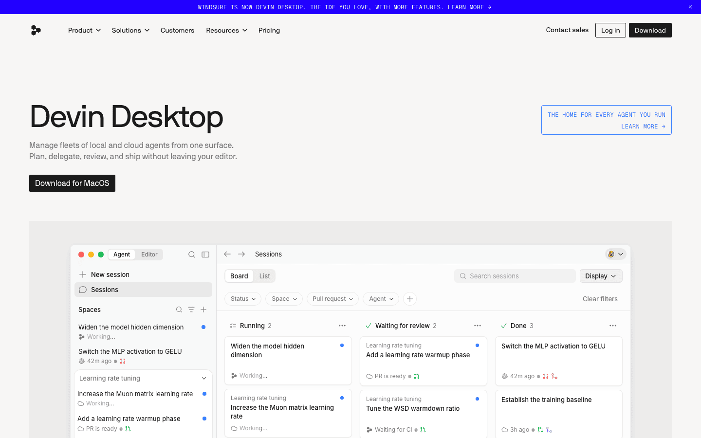 Windsurf homepage screenshot